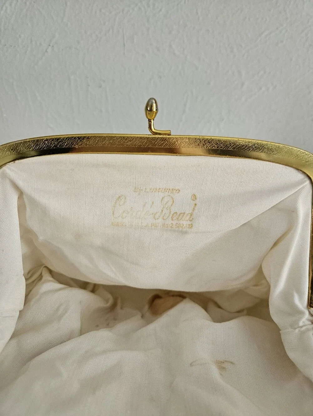 Vintage 40s Corde By Lumured Beaded Evening Bag Purse With Kisslock Closure - Picture 10 of 11
